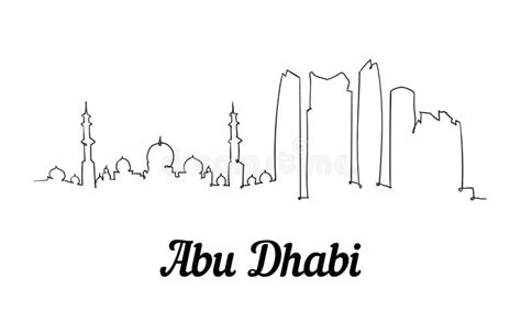 Abu Dhabi Skyline Drawing Stock Illustrations – 261 Abu Dhabi Skyline ...