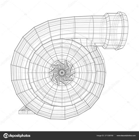 Automobile turbocharger concept outline. Vector — Stock Vector ...