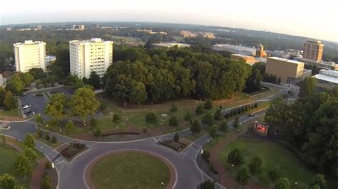 UNC Charlotte Aerial Overview of Main Entrance - YouTube