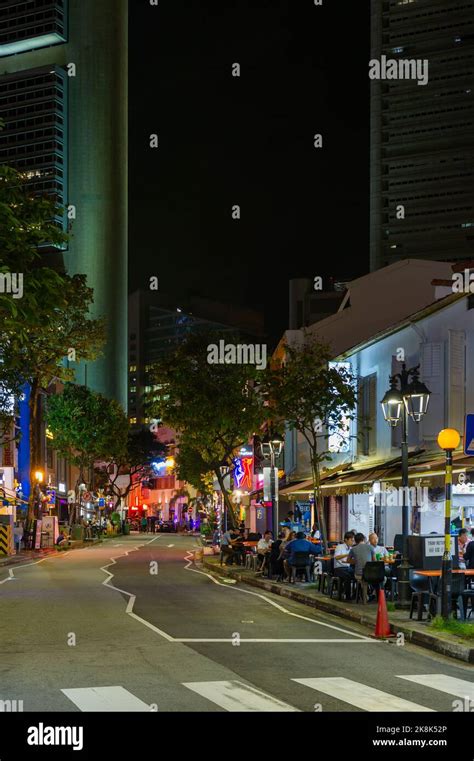 Circular Road, Singapore. A typical historic British style street ...