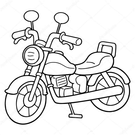 Outline Motorcycle Clipart Black And White - Motorcycle You