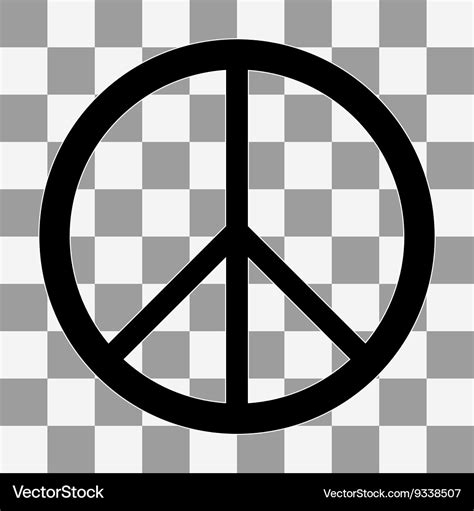 Peace sign icon on a transparent Royalty Free Vector Image