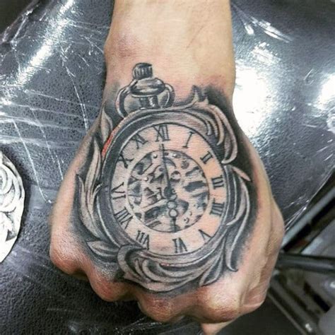 100 Pocket Watch Tattoo Designs For Men - Cool Timepieces