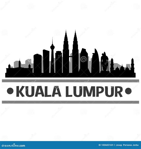 Kuala Lumpur Skyline City Icon Vector Art Design Stock Vector ...