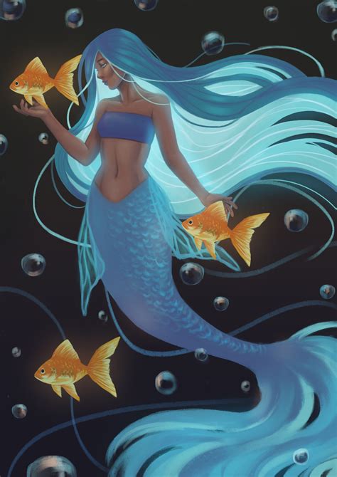 ArtStation - Deep Sea Mermaid, Fern Khaoroptham | Mermaid art, Mermaid ...