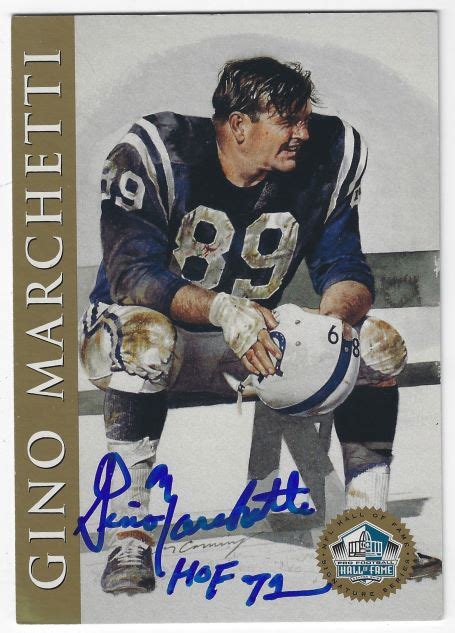 Autographed GINO MARCHETTI Baltimore Colts Ron Mix Hall of Fame Postcard - Main Line Autographs