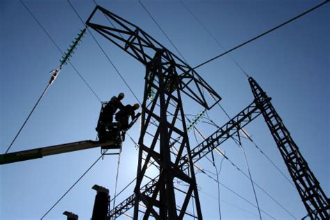 Power Line Construction Stock Photo - Download Image Now - iStock