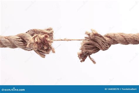 Closeup.old Frayed Rope .isolated on a White Background. Stock Photo ...