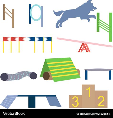 Agility dog obstacles dog sport equipment Vector Image