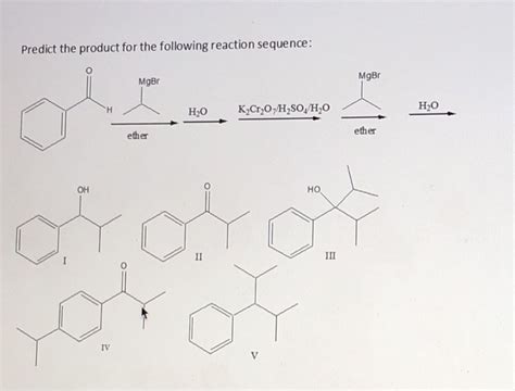 Solved Predict the product for the following reaction | Chegg.com