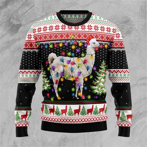 Llama Hit That Christmas Wool Sweater - RobinPlaceFabrics