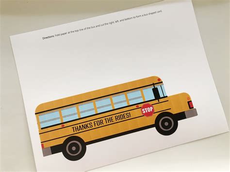 Bus Driver Thank You Card Printable - Etsy