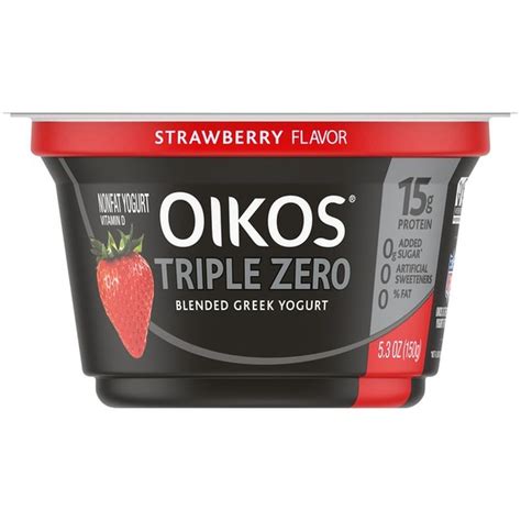 Oikos Triple Zero Strawberry Greek Yogurt (5.3 oz) from Food Lion ...