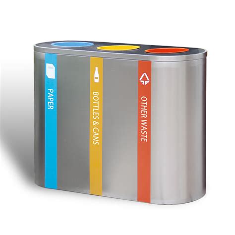 Metal Airport Stainless Steel Waste Bin Indoor Recycling Bins 3 ...