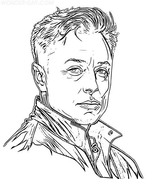 Elon Musk Coloring Pages | WONDER DAY — Coloring pages for children and adults