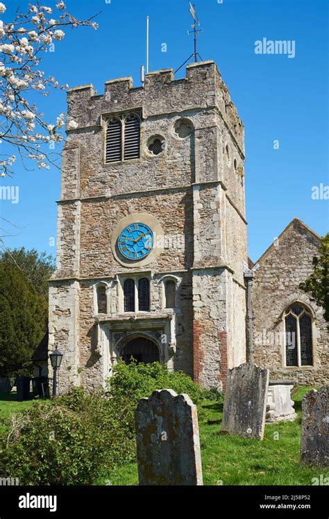 The medieval church tower of St Peter and St Paul at Appledore, Kent ...