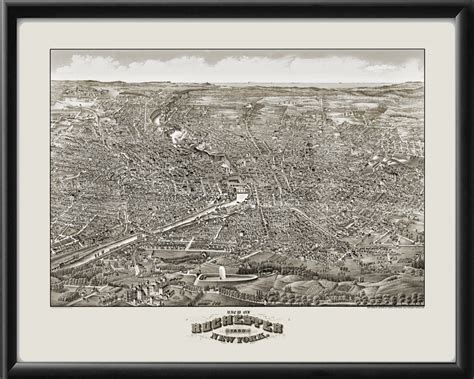 Rochester NY 1880 Restored Map | Vintage City Maps