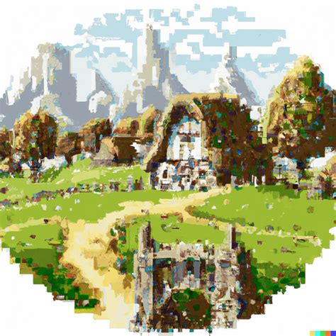 The shire from Lord of the rings, pixel art painting, 14 colors : r/lotr