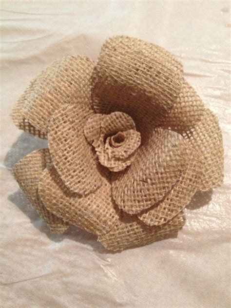 Burlap Flower | Burlap crafts, Burlap decor, Fabric flowers diy