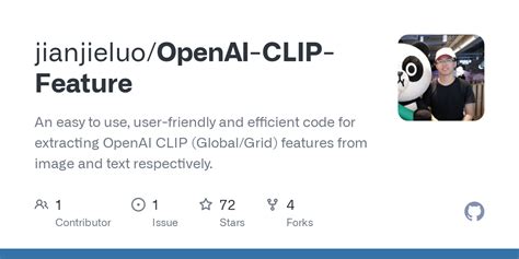 GitHub - jianjieluo/OpenAI-CLIP-Feature: An easy to use, user-friendly and efficient code for ...