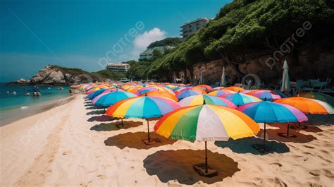 Colorful Umbrellas On The Beach Background, Beautiful Beach And Beach Umbrellas, Hd Photography ...