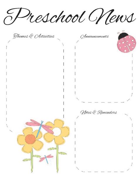 Preschool Spring Newsletter Template 2 | The Crafty Teacher