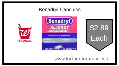 Coupon & Rewards Deal at Walgreens on Benadryl Capsules