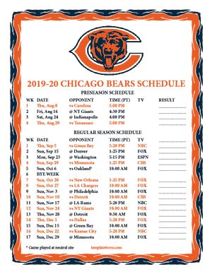 Chicago Bears 2022 Schedule Dates