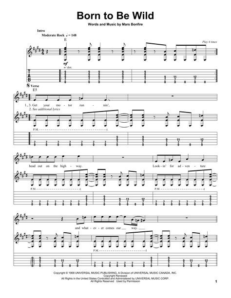 Born To Be Wild by Steppenwolf - Guitar Tab Play-Along - Guitar Instructor