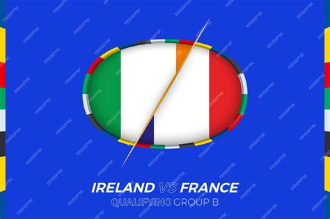 Premium Vector | Republic of ireland vs france icon for european ...