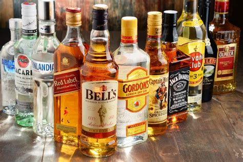 Bottles of Assorted Hard Liquor Brands Editorial Stock Image - Image of ...