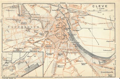 1926 Kleve Germany Antique Map | Etsy