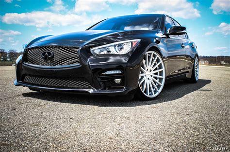 Chrome Custom Accessories on Gloss Black Infiniti Q50 — CARiD.com Gallery