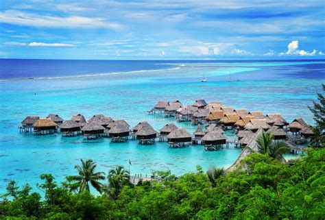 Hotel Sofitel Moorea stock image. Image of cliff, coast - 183912415