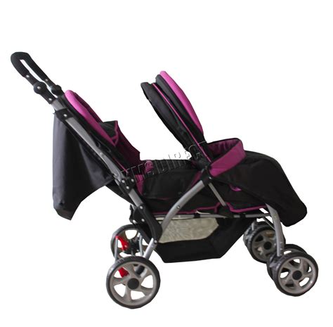 FoxHunter Baby Toddler Tandem Double Stroller Twin Pushchair Pram Buggy ...