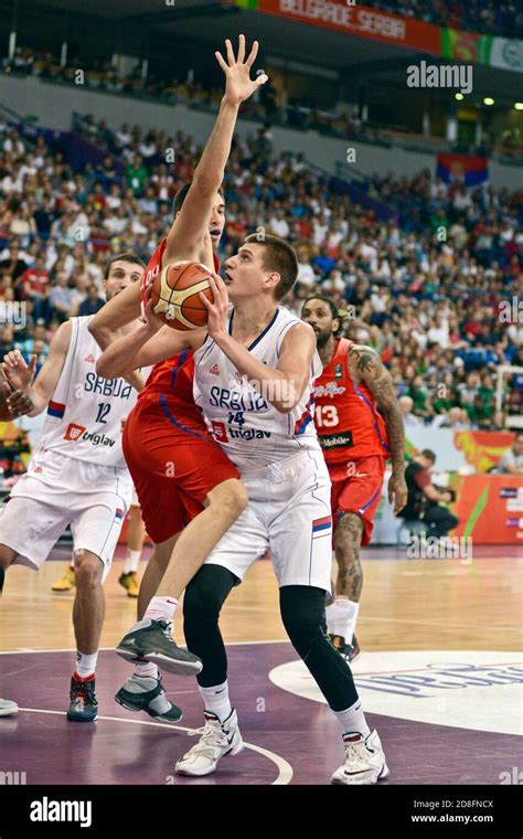 Nikola Jokic. Serbia Basketball National Team. FIBA OQT Tournament, Belgrade 2016 Stock Photo ...