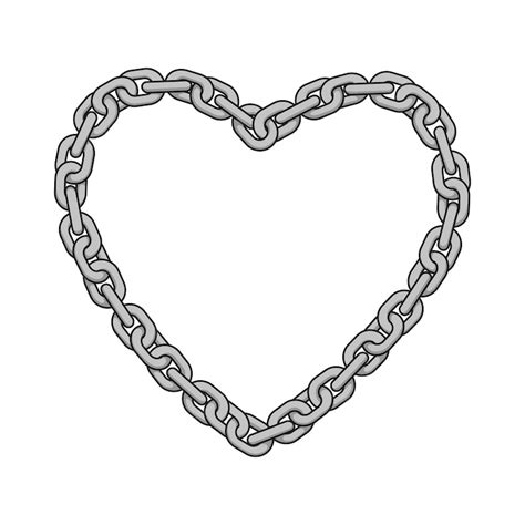 Premium Vector | Metal chain drawing in the form of a heart. Vector ...