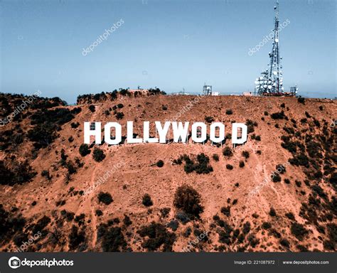 July 2018 Los Angeles California Aerial View Hollywood Sign Distance ...