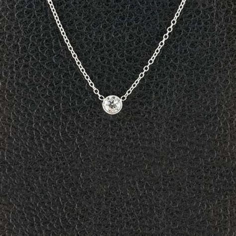 Round Necklace 1 Carat Diamond Necklace Pendant Round | Etsy