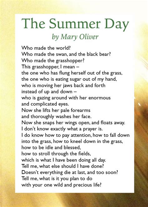 Mary Oliver Poems On Friendship - prominenttrend