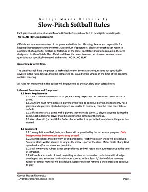 Fillable Online Slow-Pitch Softball Rules Fax Email Print - pdfFiller