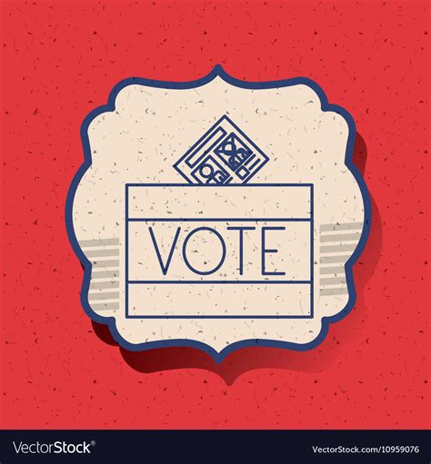 Box of vote inside frame design Royalty Free Vector Image