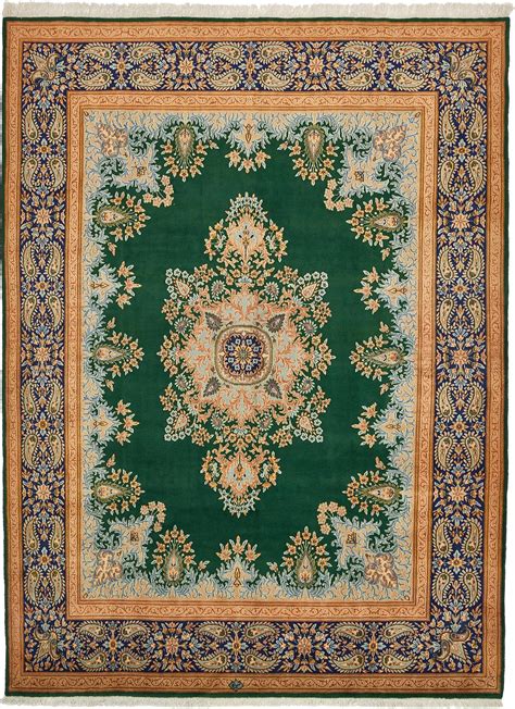 Green 9' 10 x 13' 2 Kerman Persian Rug | Persian Rugs | eSaleRugs