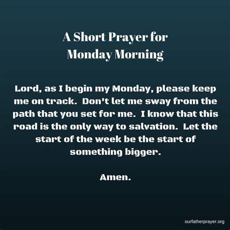 Monday Morning Prayer - A Christian Prayer to Start your week