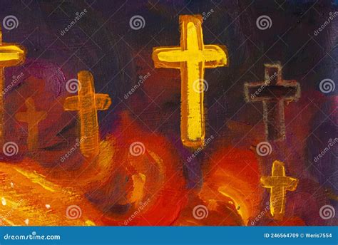 All Saints Day Religious Holiday Greeting Card Painting Stock Illustration - Illustration of ...