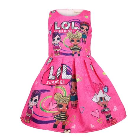 Summer Colorful Girls Lol Dress Dolls Girl Birthday Party Dress Halloween Christmas Child Girl ...