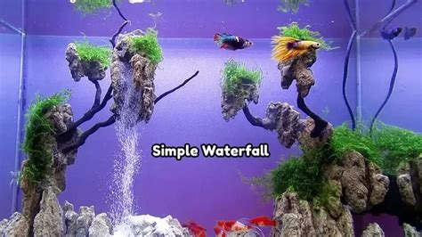 SAND WATERFALL AQUARIUM - Simple Aquascape Waterfall Setup Step By Step ...