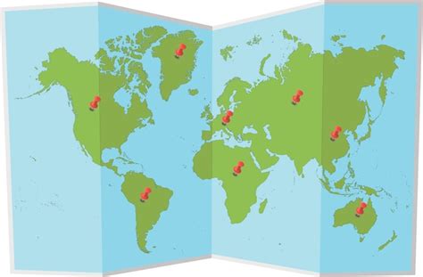 Premium Vector | World map with pins