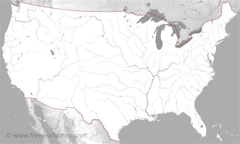 Blank Map Of North America With Rivers And Mountains - Carolina Map