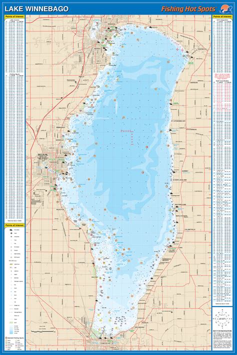 Winnebago Fishing Map, Lake (Winnebago Co)